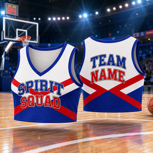 Haut court de basket-ball pour femme, style maillot, manches courtes, chemise d'ambiance scolaire, impression personnalisée, vente en gros - Product Image 1