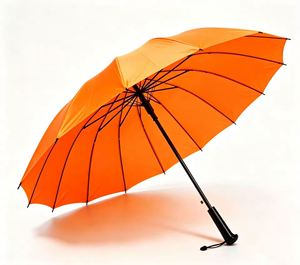 Parapluie de golf en fer à 16 baleines avec poignée en plastique et logo imprimé sur tissu – Cadeau publicitaire et d'affaires - Product Image 1