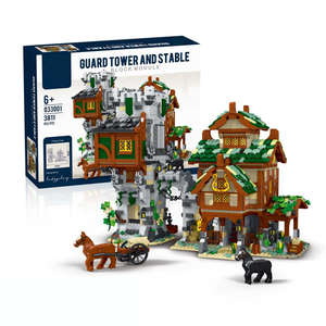 3811 Uds. Establos medievales y <span class=keywords><strong>torre</strong></span> de guardia juguete de bloques de construcción para niños-Proyectos de arquitectura detallados divertidos históricos y de fantasía - Product Image 1