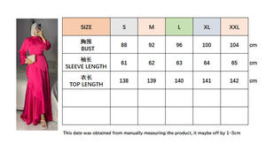 Robe longue <span class=keywords><strong>en</strong></span> satin élégante à taille naturelle, à volants, respirante, silhouette <span class=keywords><strong>trompette</strong></span>/sirène, pour fête de l'Aïd, abaya - Product Image 6