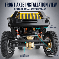 Servo RC Analog Metal Gear dengan Mount Aluminium 15T Arm Set Suku Cadang Upgrade Cocok untuk Mobil Crawler 1/24