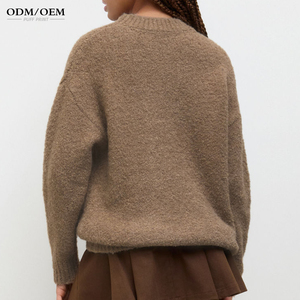 Suéter de punto jacquard de oveja personalizado al por mayor para mujer, de manga larga, cuello redondo, a la moda - Product Image 4
