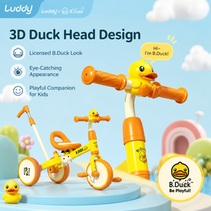 Tricycle pliable compact 2 en 1 Luddy pour tout-petits, poussette bébé, draisienne, poussette convertible pour les voyages en famille - Product Image 2