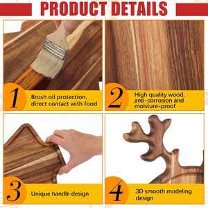 Vente en gros de <span class=keywords><strong>plateau</strong></span> de service à <span class=keywords><strong>sushi</strong></span> en bois d'acacia de Noël et d'assiettes à dessert pour restaurant et cuisine - Product Image 3