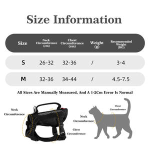 卸売SMサイズハンサムペット猫ハーネス調節可能な金属バックルエスケーププルーフ猫子犬ウェビングハーネスとリーシュセット - Product Image 4