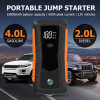 Démarreur de saut de voiture 16800mah 12V avec boîtier à outils boussole 4.0L courant de pointe d'essence