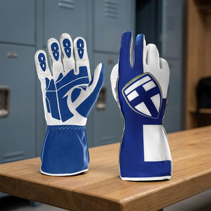 Guantes de Karting de Cuero Transpirable con Diseño Personalizado, Dedos Completos, Puño Largo, para Exteriores, con Impresión de Logotipo Personalizado, Venta al Por Mayor - Product Image 3