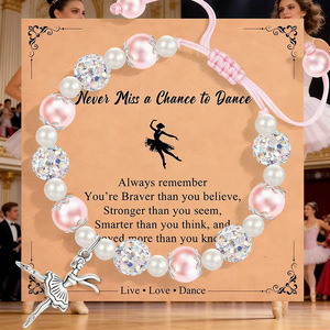 Adjustable Pearl <b>Bead</b> <b>Bracelet</b> With Dancing Girl Pendant Handmade Woven Jewelry For Gift - Product Image 5
