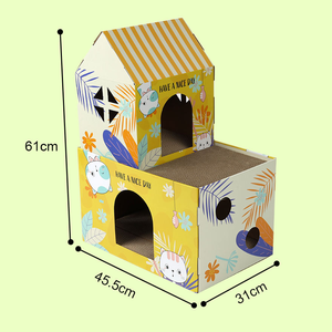 Maison pour chat en <span class=keywords><strong>carton</strong></span> ondulé sans fluorescent, écologique et non toxique, adaptée aux chatons, vente en gros pour l'exportation - Product Image 2