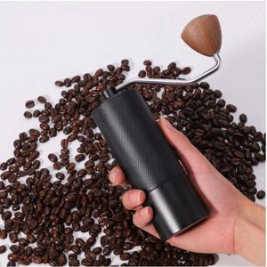 Al-Alloy Body 420 Stainless Steel Burr Homeuse Espresso Mini Small Hand Mill Portable Manual Coffee <b>Grinder</b> with Walnut Knob - Product Image 5