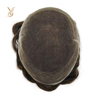 Prothèse capillaire complète en dentelle pour hommes, cheveux indiens, ligne de cheveux naturelle invisible, 100 % cheveux humains vierges Remy, système de remplacement noué à la main