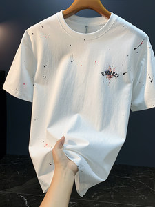 Nouveau <span class=keywords><strong>T</strong></span>-<span class=keywords><strong>shirt</strong></span> tricoté surdimensionné pour homme 2025 – Respirant, doux pour la peau, 100 % coton, broderie au col, haute qualité, décontracté - Product Image 6