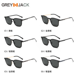 Lunettes de soleil magnétiques pour hommes Grey Jack, monture en acier inoxydable, verres TAC, anti-UV, polarisées, monture complète 6304 - Product Image 4
