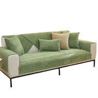 Coussin de siège de canapé moderne et simple antidérapant, nouveau tissu jacquard tridimensionnel uni en peluche pour canapé sectionnel, collection automne-hiver