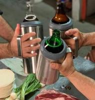 Porte-bouteille de bière isotherme en acier inoxydable à double paroi Christmas Master, 1,2 L, Porta Caguama