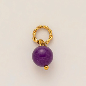 Nuovo ciondolo con pietra portafortuna di dicembre in acciaio inossidabile, stile europeo e americano, catena regolabile base fai-da-te, placcato sottovuoto 18k - Product Image 5
