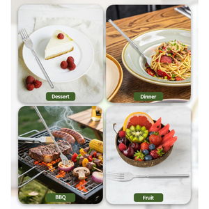 UPSILON Utensili da BBQ Espandibili e Pieghevoli all'Ingrosso, Forchette Estensibili per Frutta e Dessert con Manici Lunghi - Product Image 5