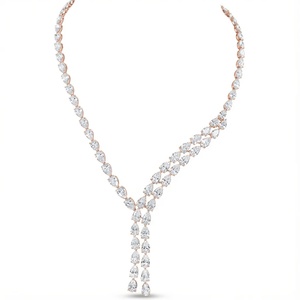 สร้อยคอเพชรทรงลูกแพร์แบบ Lariat - ทอง 9k, 14k, 18k - Product Image 3