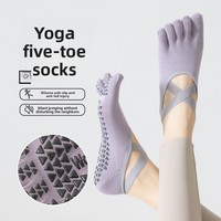 Chaussettes antidérapantes à cinq doigts personnalisées en gros pour femmes, idéales pour le yoga, le pilates, la danse et l'entraînement en intérieur