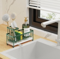 Support à éponge moderne en acier inoxydable 304 antirouille pour évier de cuisine, avec design d'évacuation rotatif, accessoire de décoration de cuisine