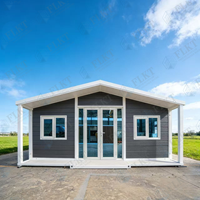 Villa modulaire préfabriquée de luxe FLKT avec mur panoramique en verre, maison conteneur extensible 20ft 40ft, résistante aux intempéries et au feu, avec chambre à coucher