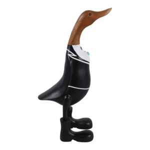 Statuetta di anatra in legno, scultura decorativa per la casa, il bagno, l'ufficio, il soggiorno. - Product Image 1
