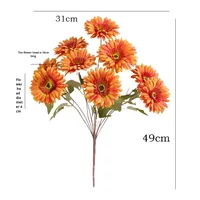 Promo Besar-besaran Grosir Pabrik Bunga Gerbera Artificial 10 Tangkai Warna Musim Gugur untuk Dekorasi Rumah, Pernikahan, dan Acara, Rangkaian Bunga