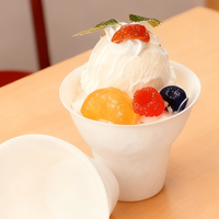 Gobelet à dessert, yaourt et crème glacée en bagasse blanche compostable, biodégradable, jetable, épaissi, écologique, résistant au congélateur, pour fêtes