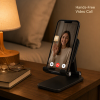 Support réglable pour téléphone portable et tablette, compatible universellement avec iPhone et autres marques, sûr et durable pour une utilisation sur le bureau