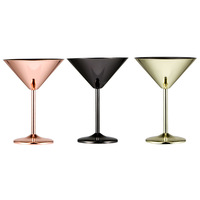 Tasse à Martini en acier inoxydable 304 transfrontalière, logo personnalisé, durable, en forme de V, pour hôtels et bars