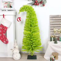 Nouvel Arbre de Noël Fantaisie Bicolore Vert à Col Incurvé, Décoration de Table pour Fêtes à Domicile