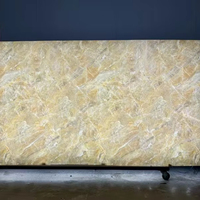 Panneau mural translucide en résine de 5mm d'épaisseur d'agate semi-transparente rétroéclairée à haute brillance, luxueuse et rentable