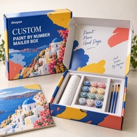 Boîte d'expédition personnalisée pour peinture par numéros, emballage imprimé coloré, carton cadeau