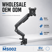 Support de bureau pour moniteur, support ergonomique inclinable et pivotant à hauteur réglable, en fer recouvert de plastique, OEM ODM