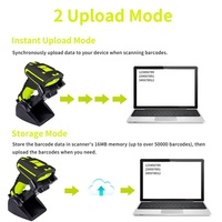 Escáner de Código de Barras 2D Inalámbrico Bluetooth JR 8020W con Base de Carga, Sensor Automático, Lector de Códigos QR para Sistema POS Express