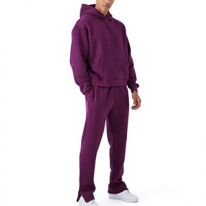 Custom Mens Tracksuit Oversized Hoodie Set Print Logo Blank Plus Size Men's Hoodie Unisex 100% Cotton Jogging Sweatsuit for Men - Product Image 1