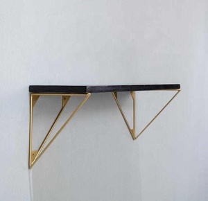 Support d'Angle Triangle Noir de 15CM Support de Cloison Support de Rangement de Clins de Meubles Dorés Support de Roulement Monté sur Étagère Murale - Product Image 5