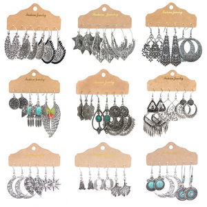 Vintage Alloy Drop <b>Earrings</b> Antique Silver Plated Women's Fashion Dangle <b>Earrings</b> With <b>Wings</b> Pattern Party Jewelry - Product Image 1