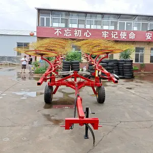 Machine agricole râteau de nivellement de pelouse râteau à gazon machine tracteur râteau à foin rotatif