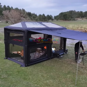 เต็นท์เป่าลมกันน้ำกลางแจ้งสำหรับเก็บของแบบตะวันออกเต็นท์เป่าลมพิมพ์ลายกันฝนเต็นท์แบบสองห้องนอนหนึ่งห้องนั่งเล่น - Product Image 1