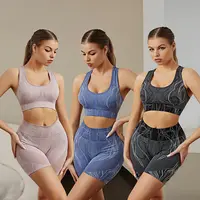 Seamless Striped Yoga Sets for Women, Custom Scrunch Butt