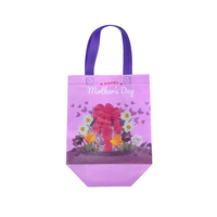 Hadiah Bunga non-tenun langsung dari pabrik tas Tote lucu desain pola kartun gaya lipat diskon besar untuk Hari Ibu