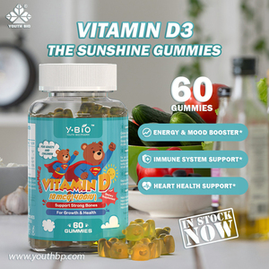 Gomitas de <span class=keywords><strong>Vitamina</strong></span> D3 de Marca Privada al por Mayor OEM, el "Vitamínico del Sol" para Exposición Solar Limitada, en Stock, 400 UI, Caramelos Blandos de Frutas - Product Image 2