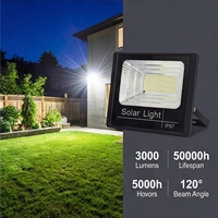 Projecteur LED solaire intelligent à télécommande, résistant aux intempéries, haute efficacité, pour villa, cour et espaces publics