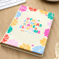 Vente en gros A5 personnalisé coloré en cuir PU imperméable carnet de notes à couverture rigide Jouranl avec arc-en-ciel couleur bords pulvérisés