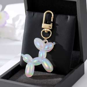 Fashion Art Trendy Laser Balloon Dog Colorful <b>Key</b> <b>Chain</b> Cute Pet Dog Charm Keychain for Women Handbag Jewelry Cartoon - Product Image 3