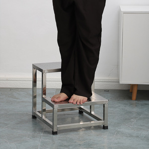 Customized thickened all-stainless steel footstool, suitable for home and outdoor use, non-slip <b>steps</b>, footstools, and hospital - Product Image 1