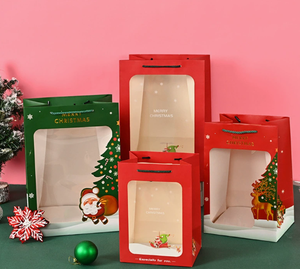 Cajas de Regalo de Papel Kraft Navideñas con Diseños de Dibujos Animados, Autoarmables, Reciclables, para Regalos y Decoración Navideña - Product Image 5