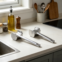 Marteau à viande professionnel en acier inoxydable, outil de cuisine robuste, écologique et durable, accessoire de cuisson