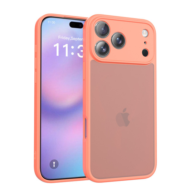 Wholesale Factory Price Orange IPhone 17 Pro Max Case Skin-Feel Soft Touch Shockproof TPU+PC Mobile Phone Cases